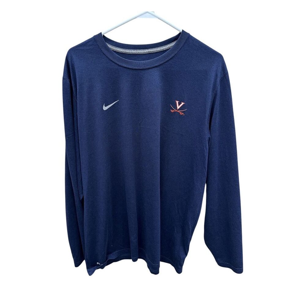 Nike Dri-FIT Virginia Cavaliers Blue Long Sleeve Shirt, Men's XL - Picture 1 of 3